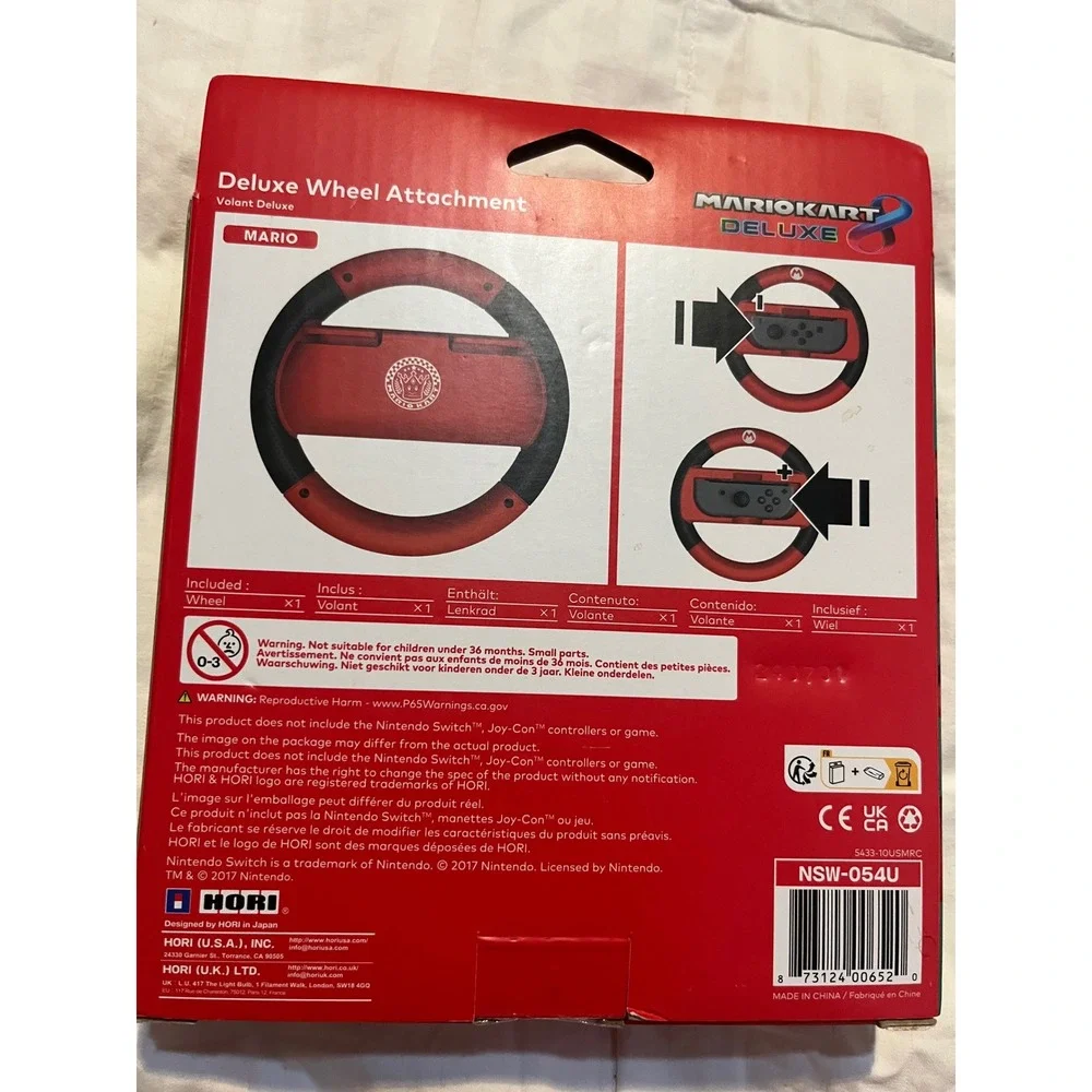 HORI Nintendo Switch Mario Kart 8 Deluxe Wheel Attachment Mario Red NSW-054U
